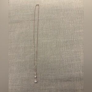 Elegant Sterling Silver Necklace with Diamond Crystal Accents Pendant